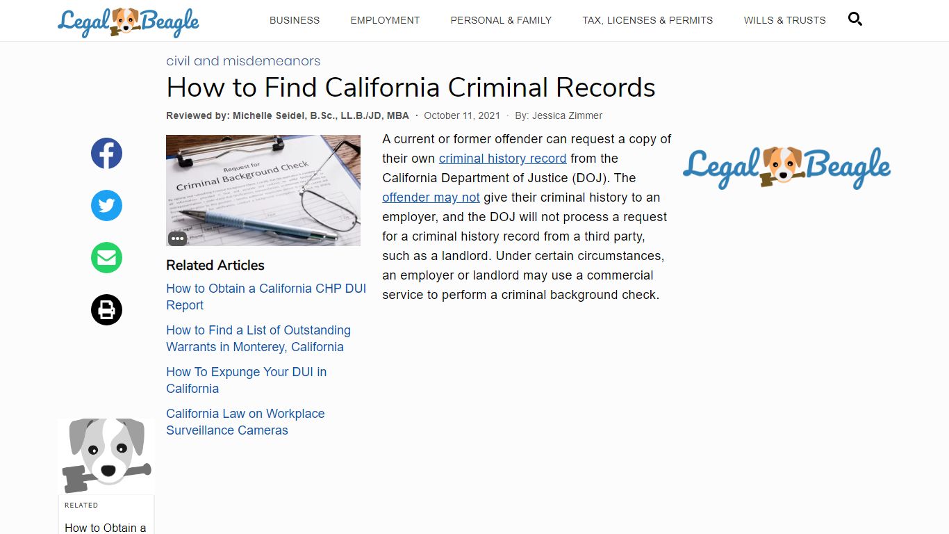 How to Find California Criminal Records | Legal Beagle